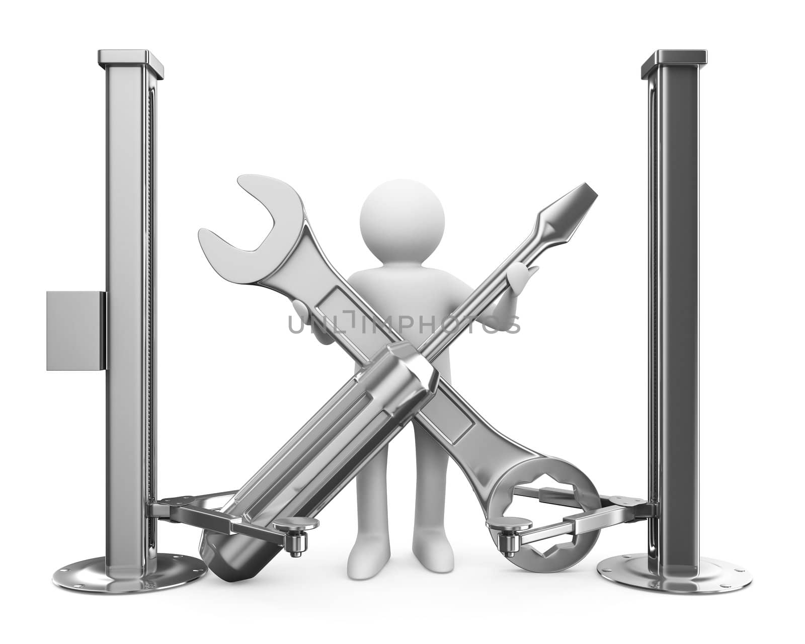 Car service. Isolated 3D image