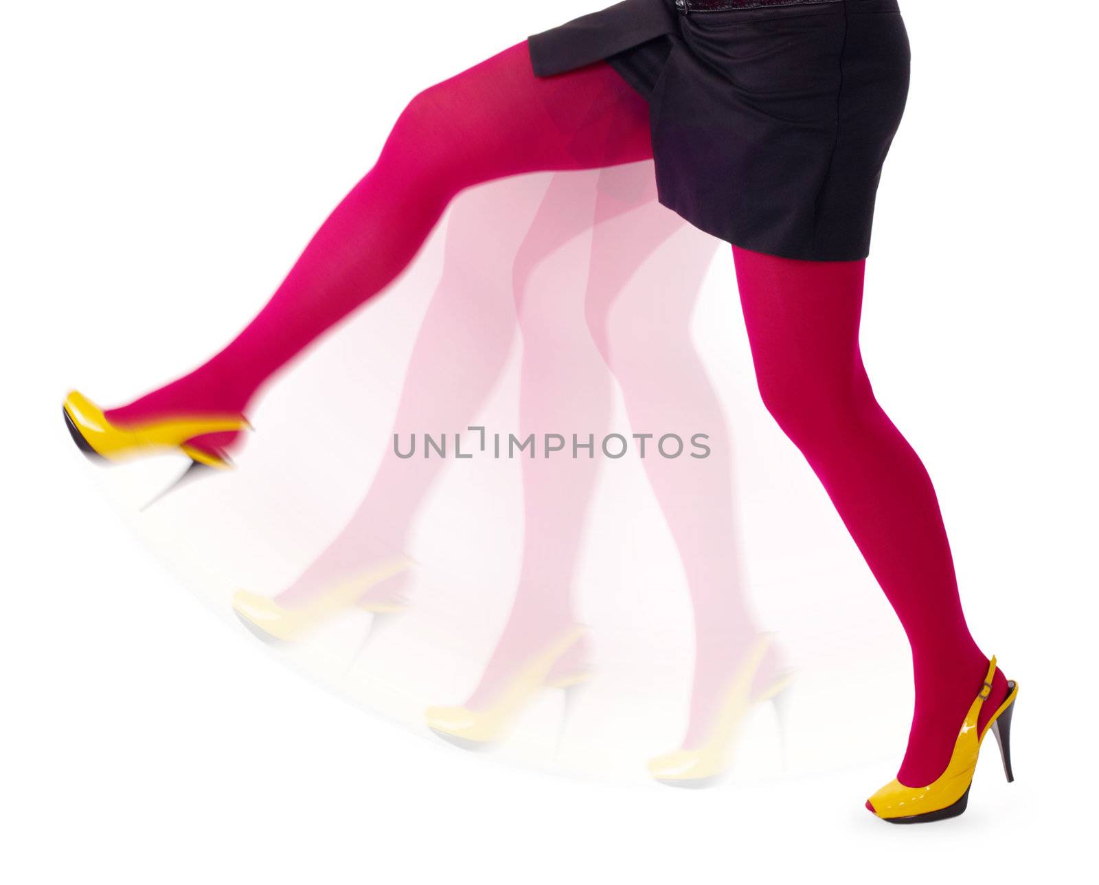 Woman kicks isolated on white background by pzaxe