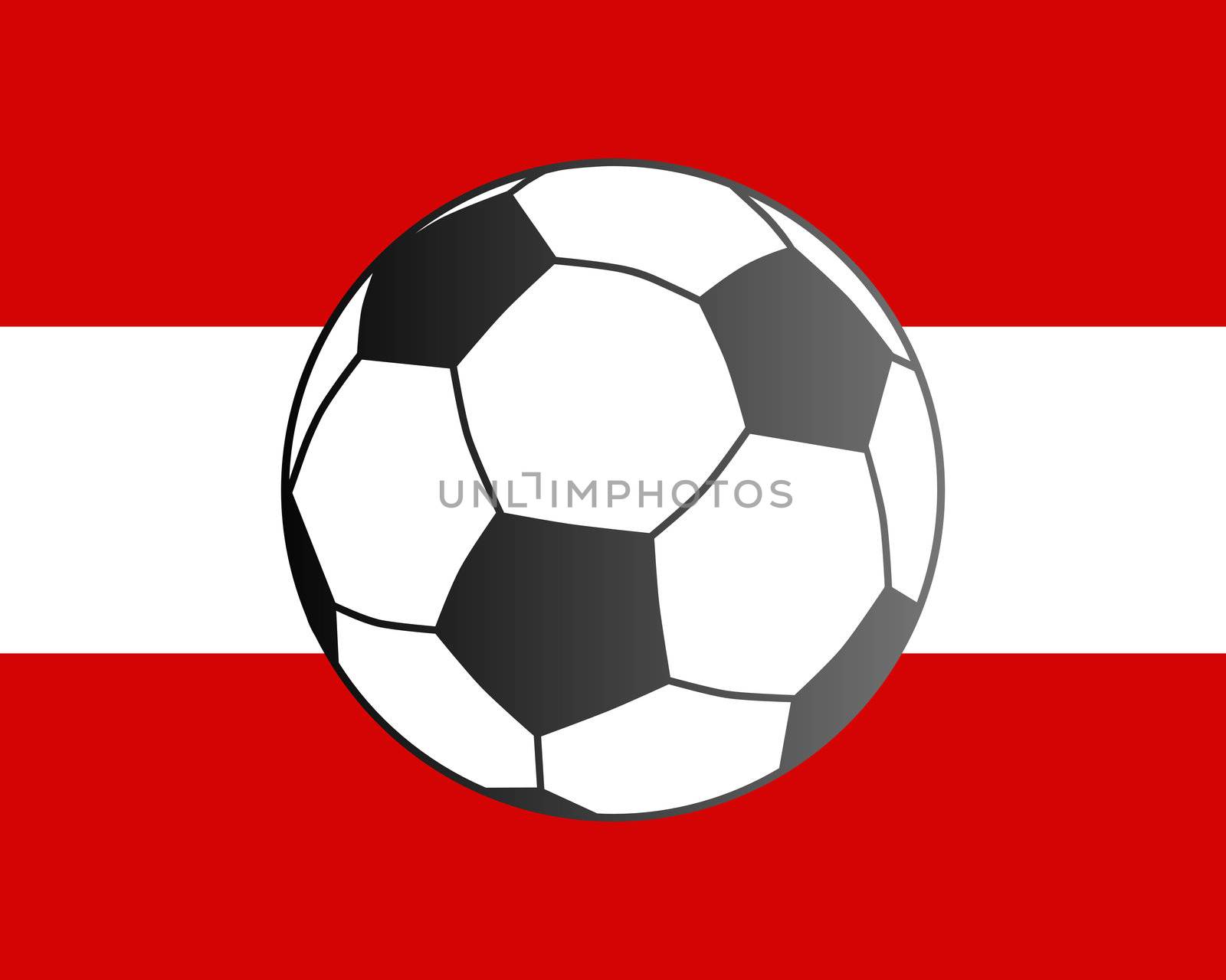 Flag of Austria and soccer ball