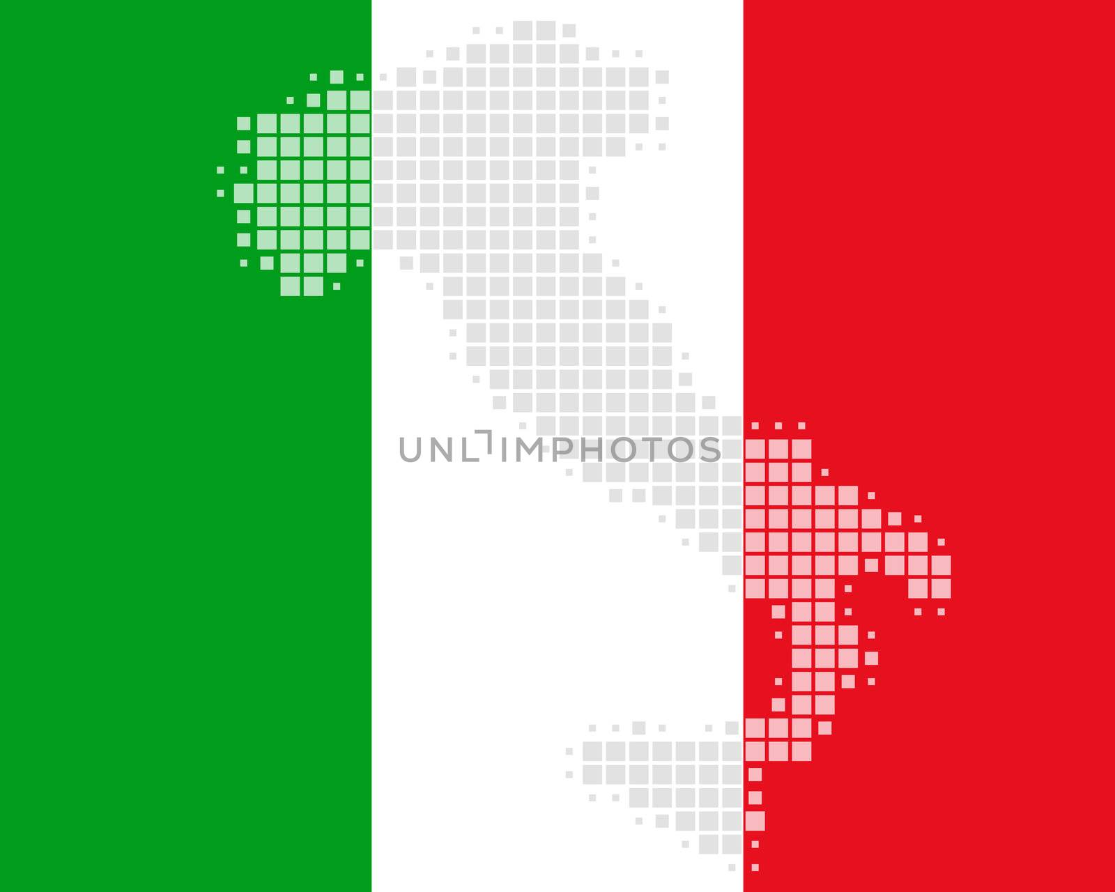 Map and flag of Italy by rbiedermann