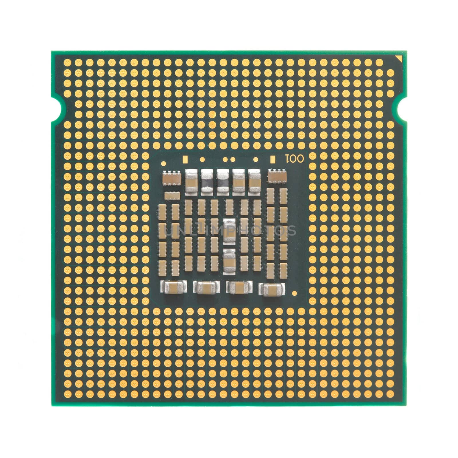 Computer CPU isolated on white background