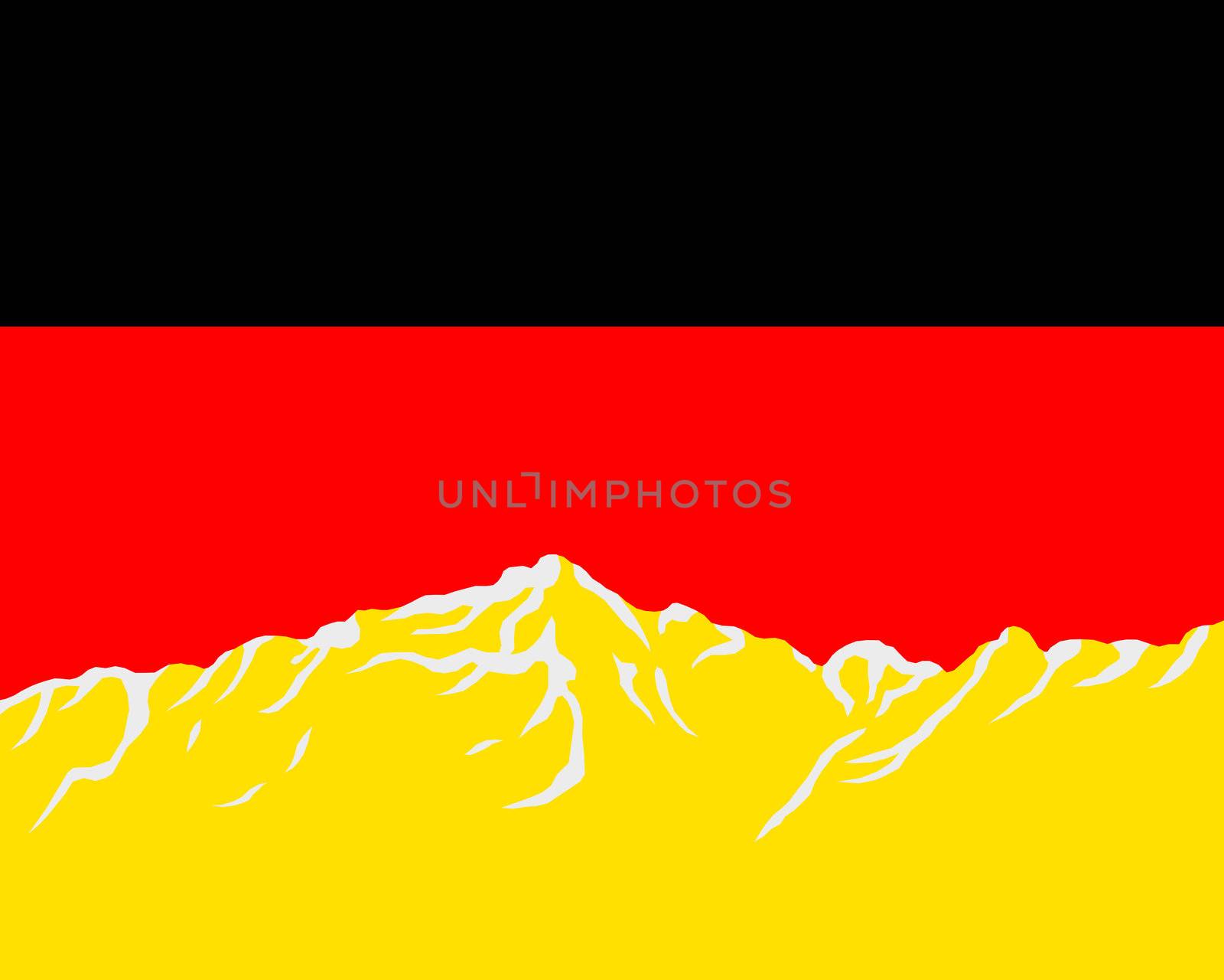 Mountains with flag of Germany by rbiedermann