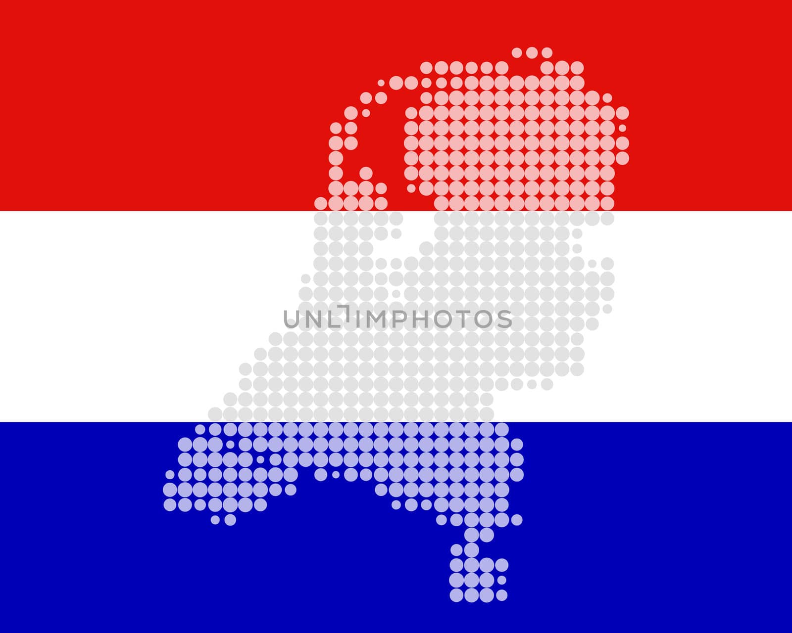 Map and flag of the Netherlands by rbiedermann