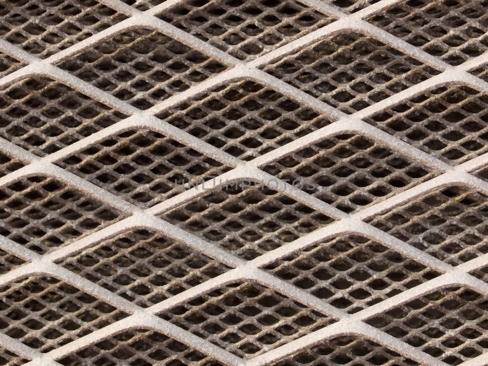 close up of metal grill