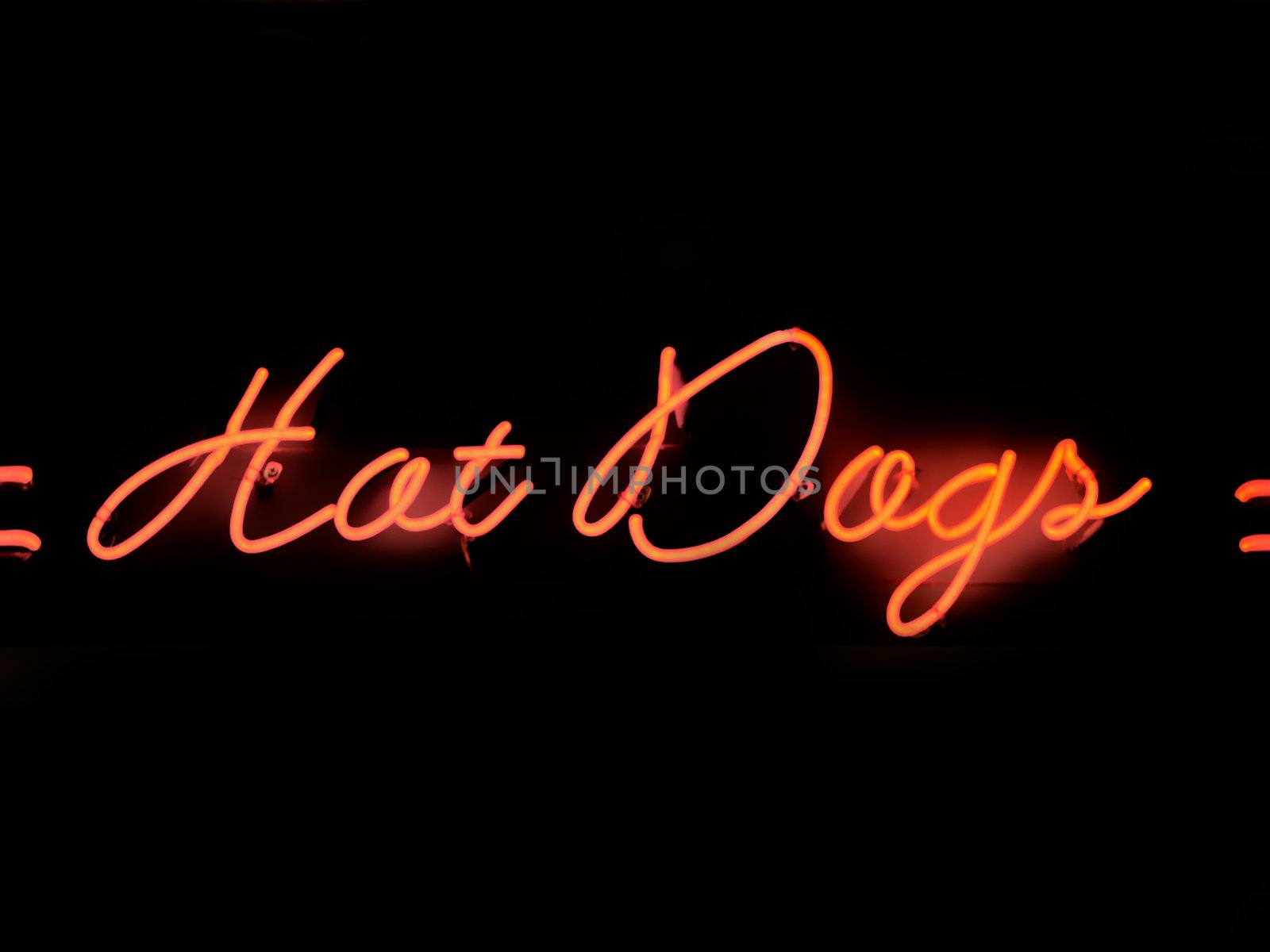 close up of hot dogs neon sign