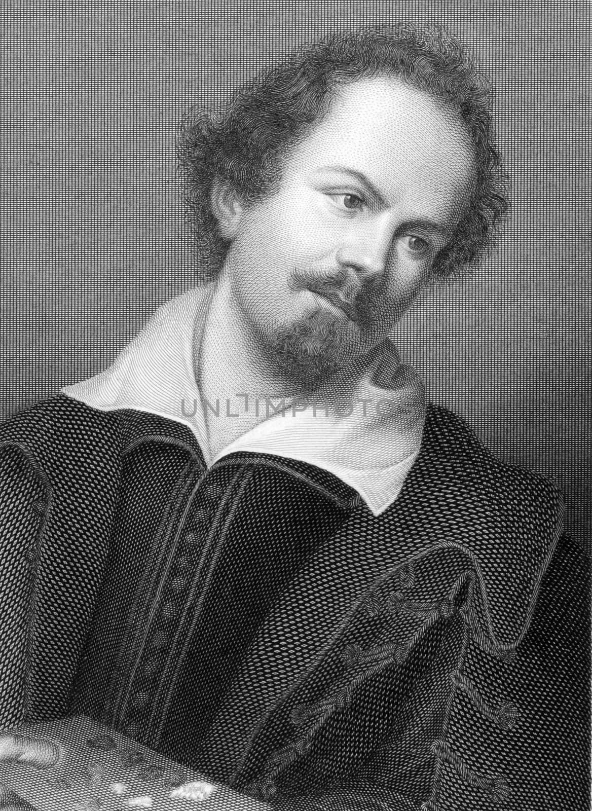 Tiberio di Tito (1573-1627) on copper engraving from 1841. Italian painter. Engraved by G.Fosella from a drawing by G.Languinetti after a self portrait by Tito. 