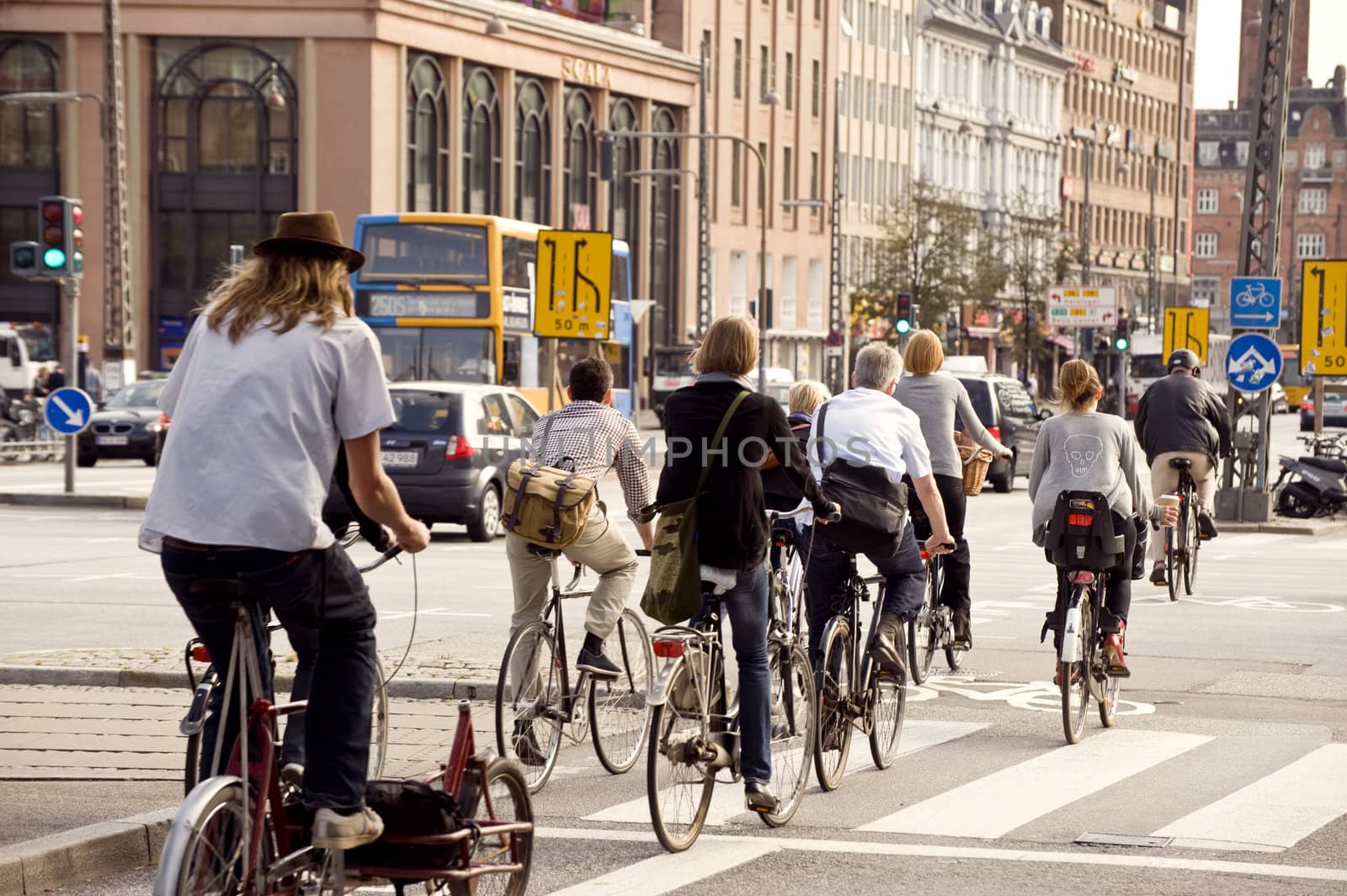 Bicyclists in the street Copenhagen, Denmark, September 2011