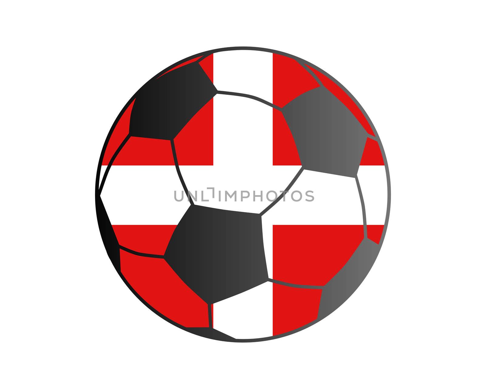 Flag of Denmark and soccer ball by rbiedermann