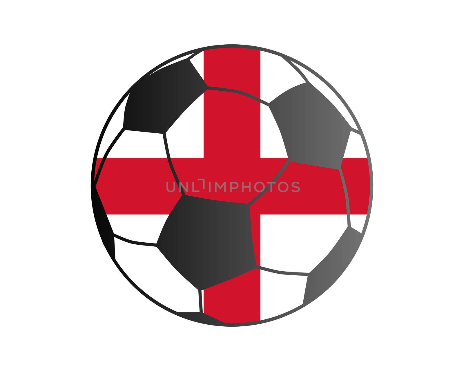 Flag of England and soccer ball by rbiedermann