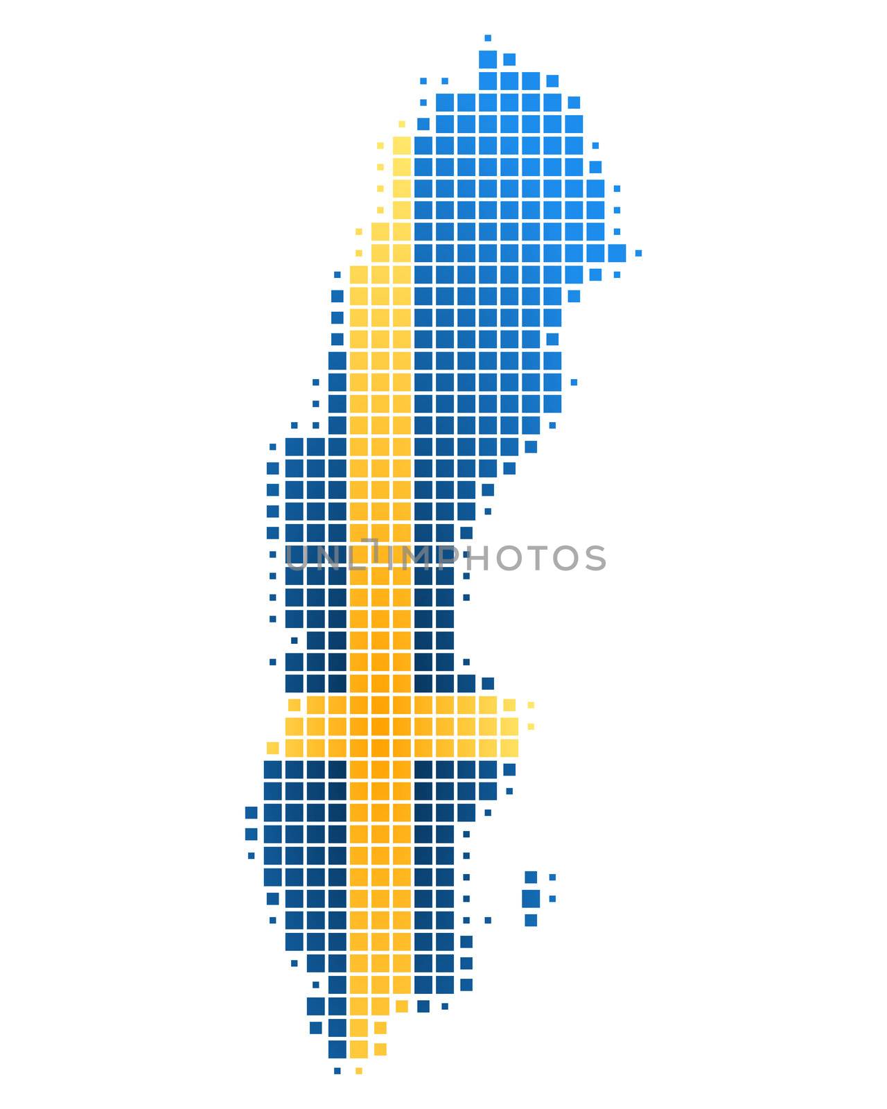 Map and flag of Sweden by rbiedermann