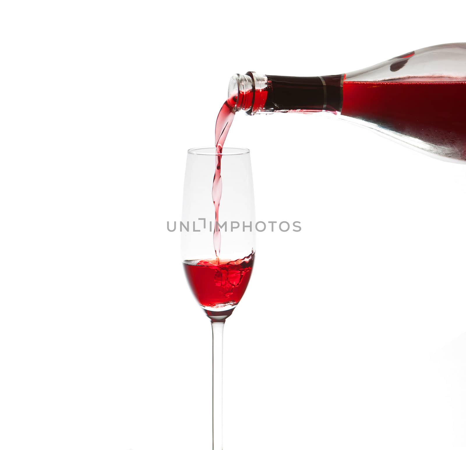 Pouring a glass of wine, close-up