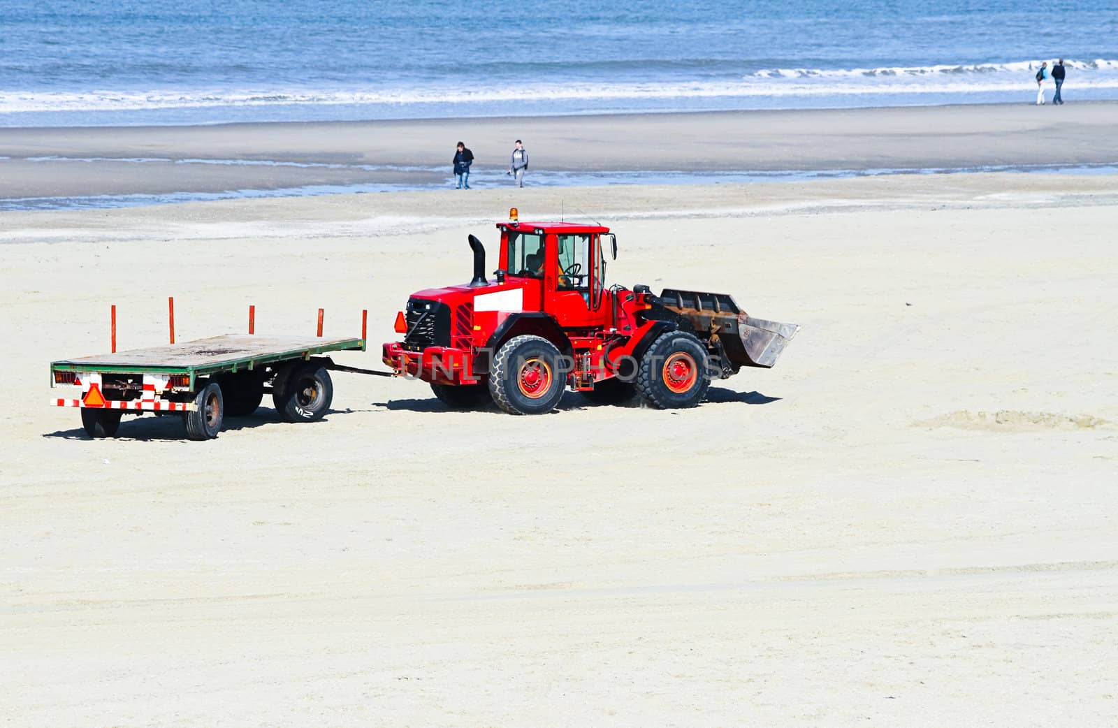 Work at the beach - preparing for summerseason - transportation