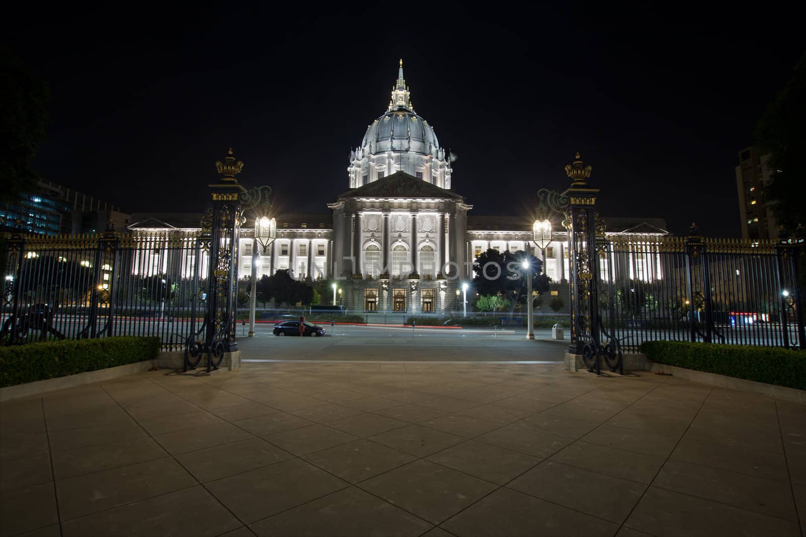 San Francisco City Hall in California Lit at Night