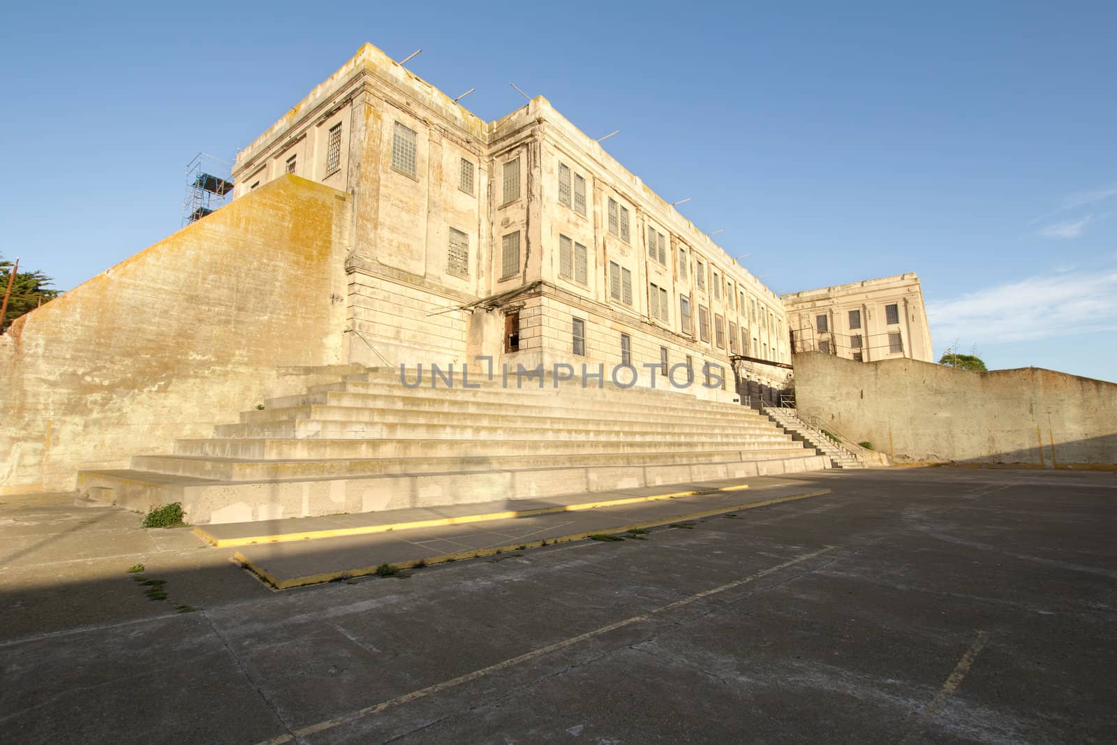 Alcatraz Island Federal Penitentiary Prison Building in San Francisco Bay