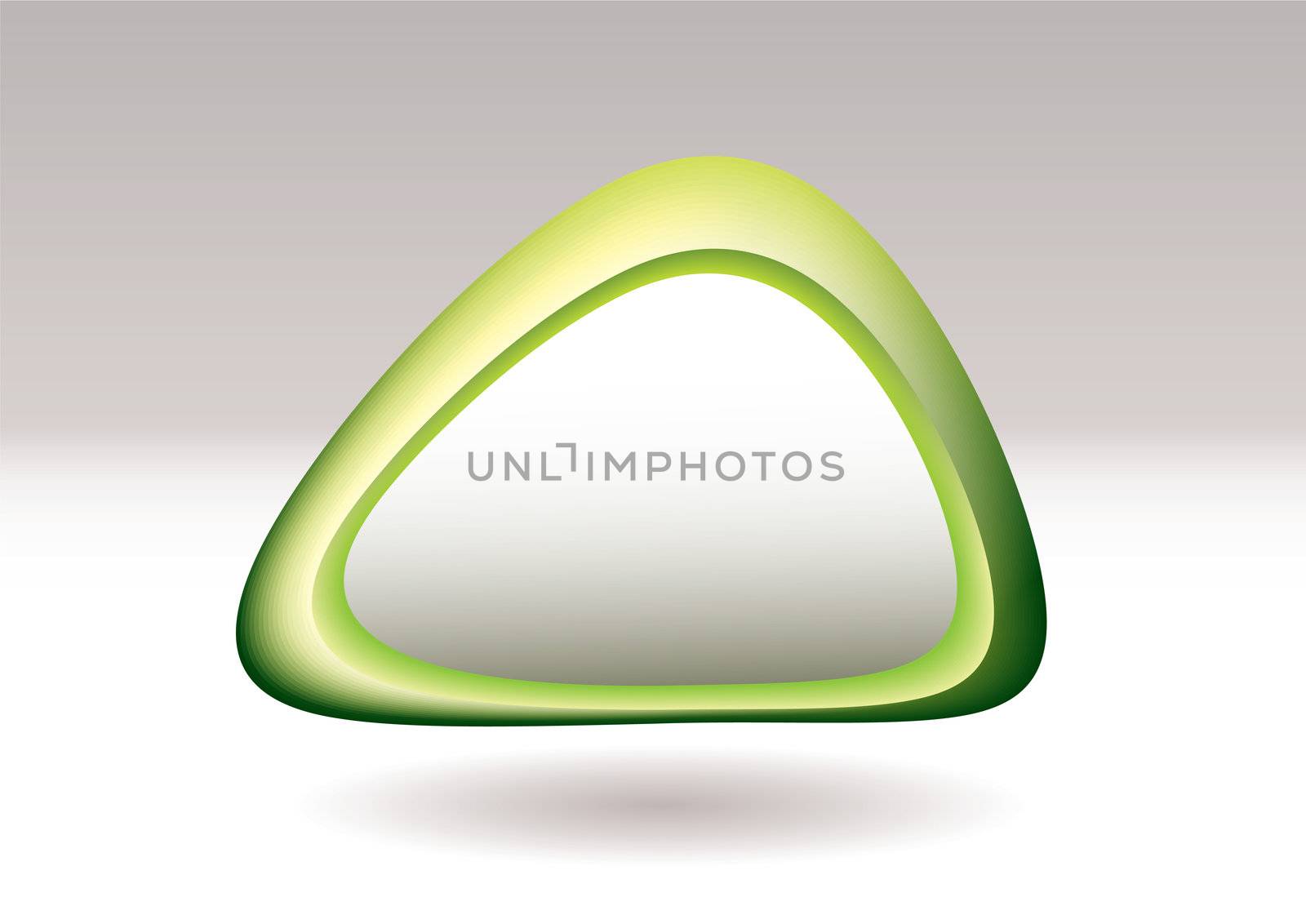 Green abstract pebble icon with copyspace and white background