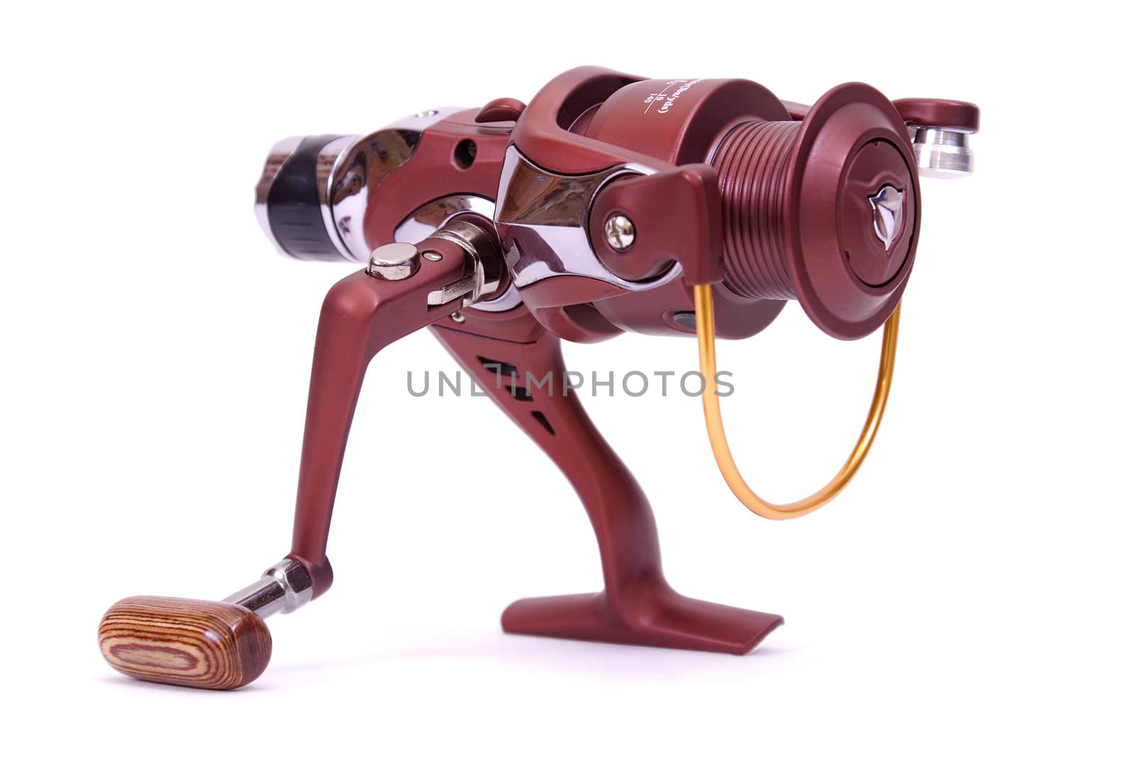inertia-free spinning reel isolated on a white background