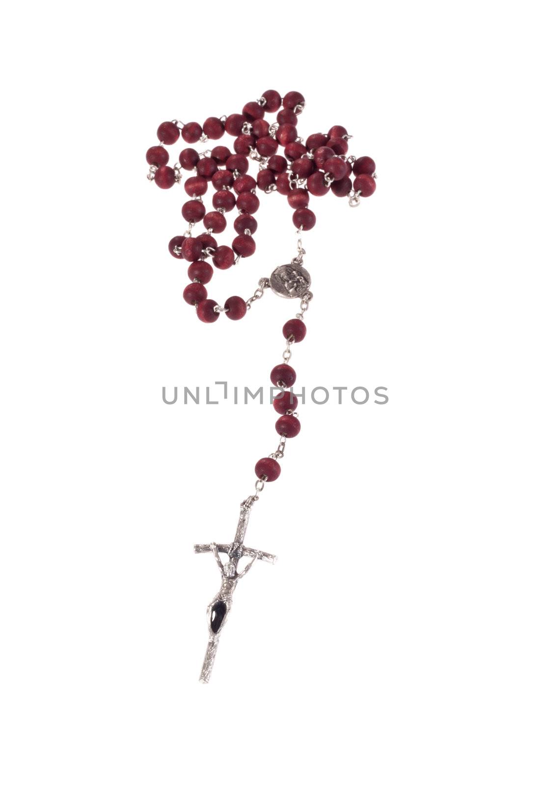 rosary beads, isolated on the white