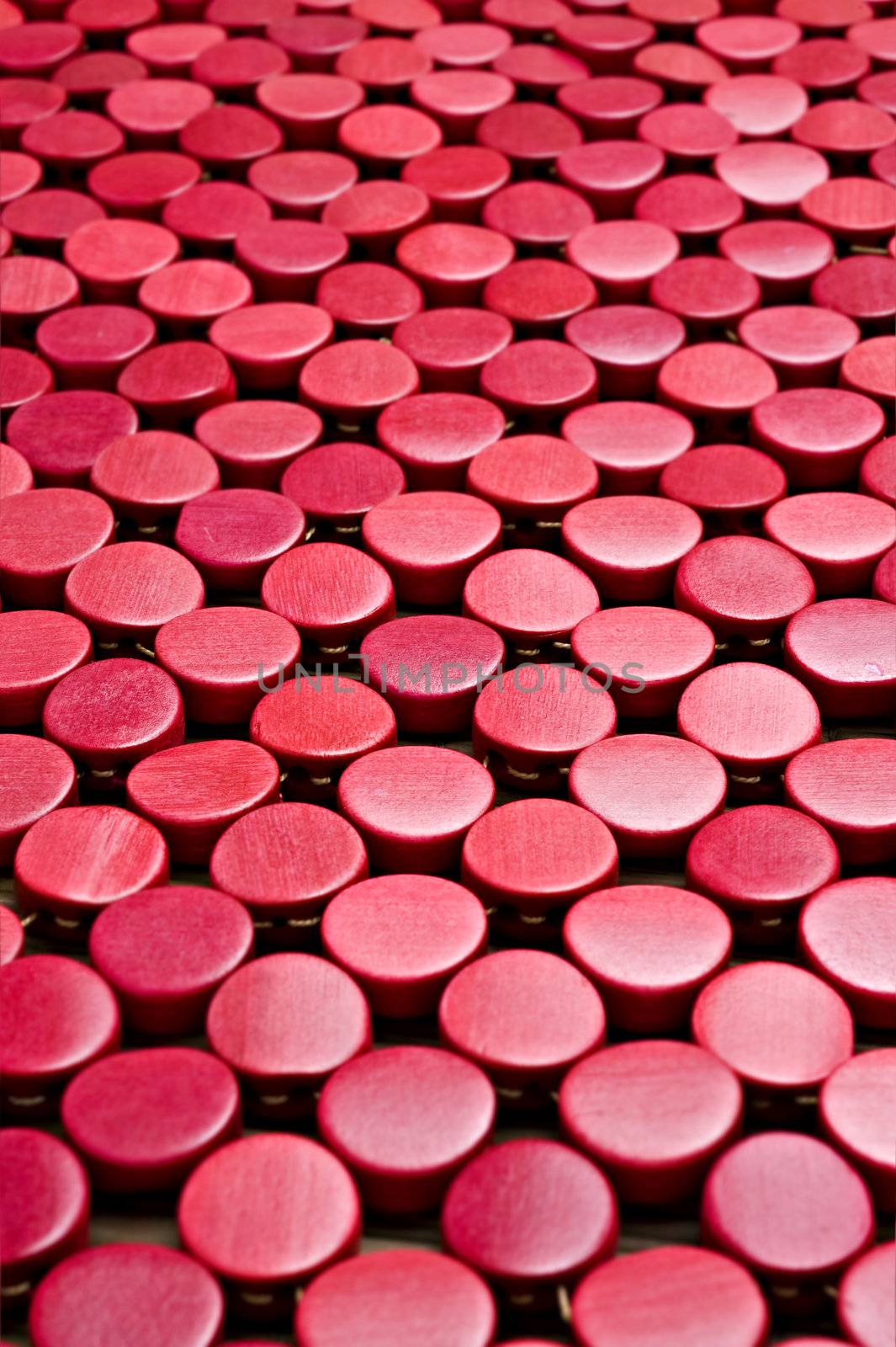 Red abstract background  with circles - focus in the middle