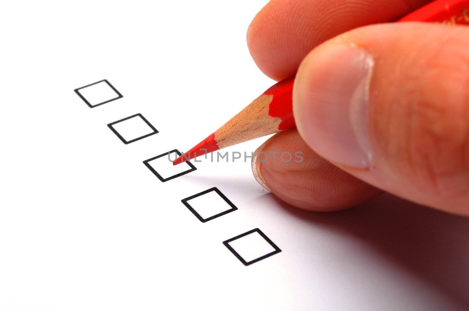 excellent or good marketing customer service survey with red pencil and checkbox