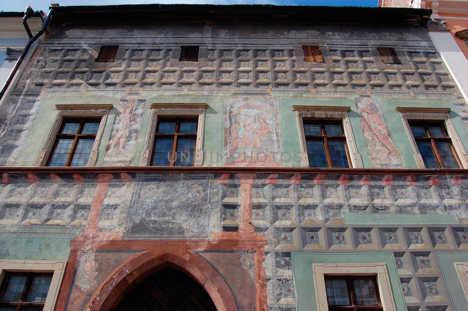 Medieval house with wall painting