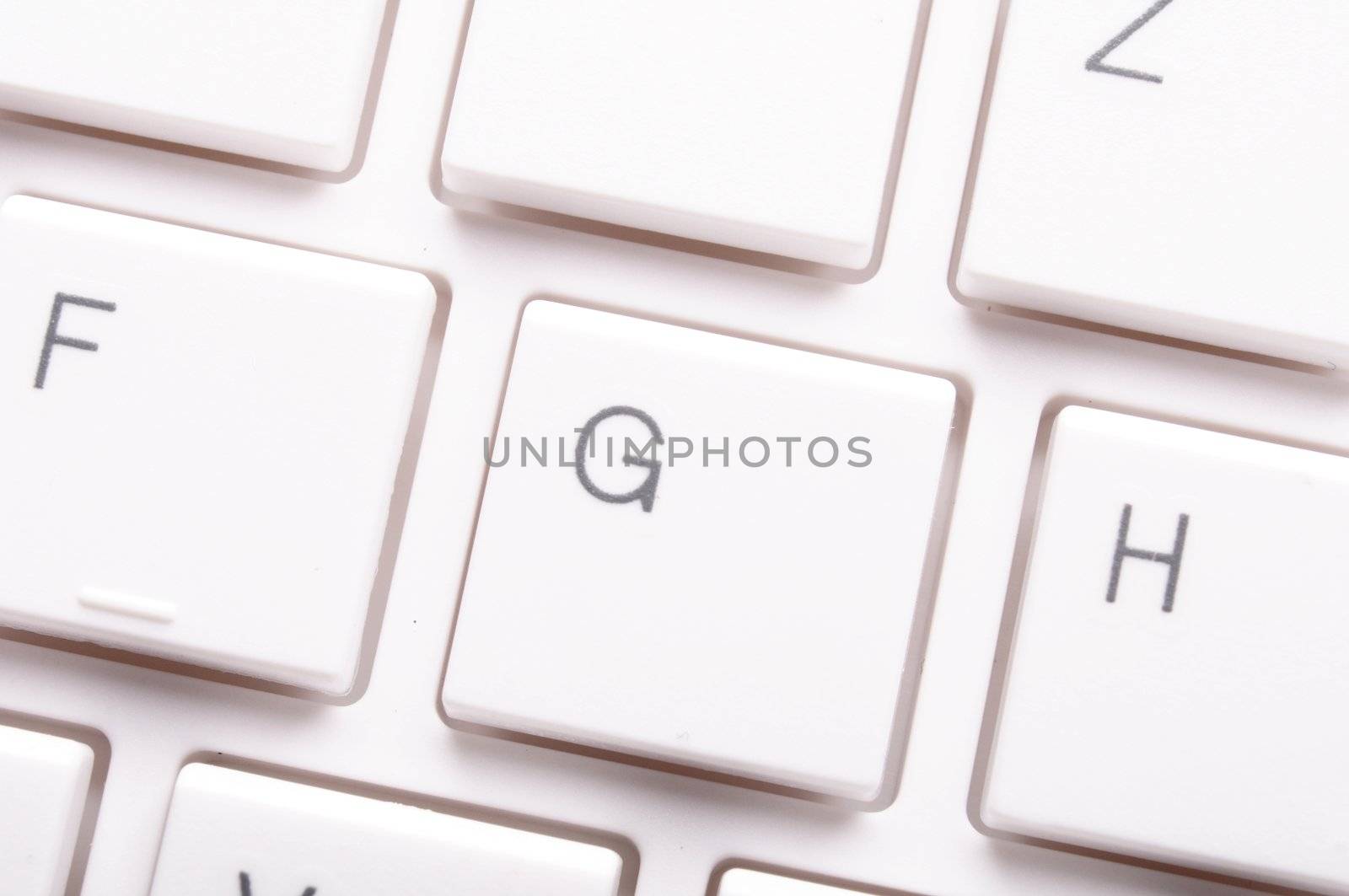 computer keyboard in white showing modern office work concept