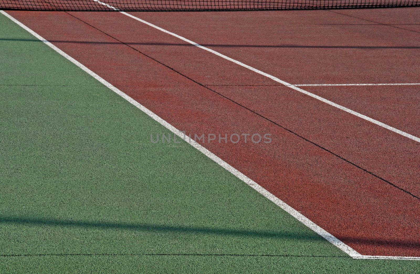 tennis court, close-up on fast surface