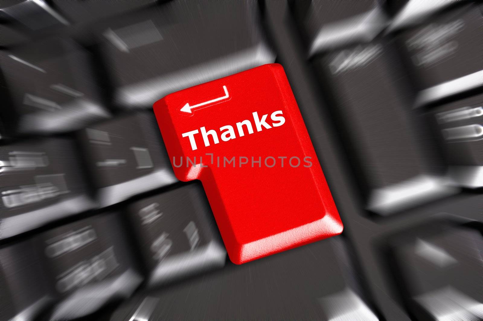 thanks or thank you concept with word on conputer key or button