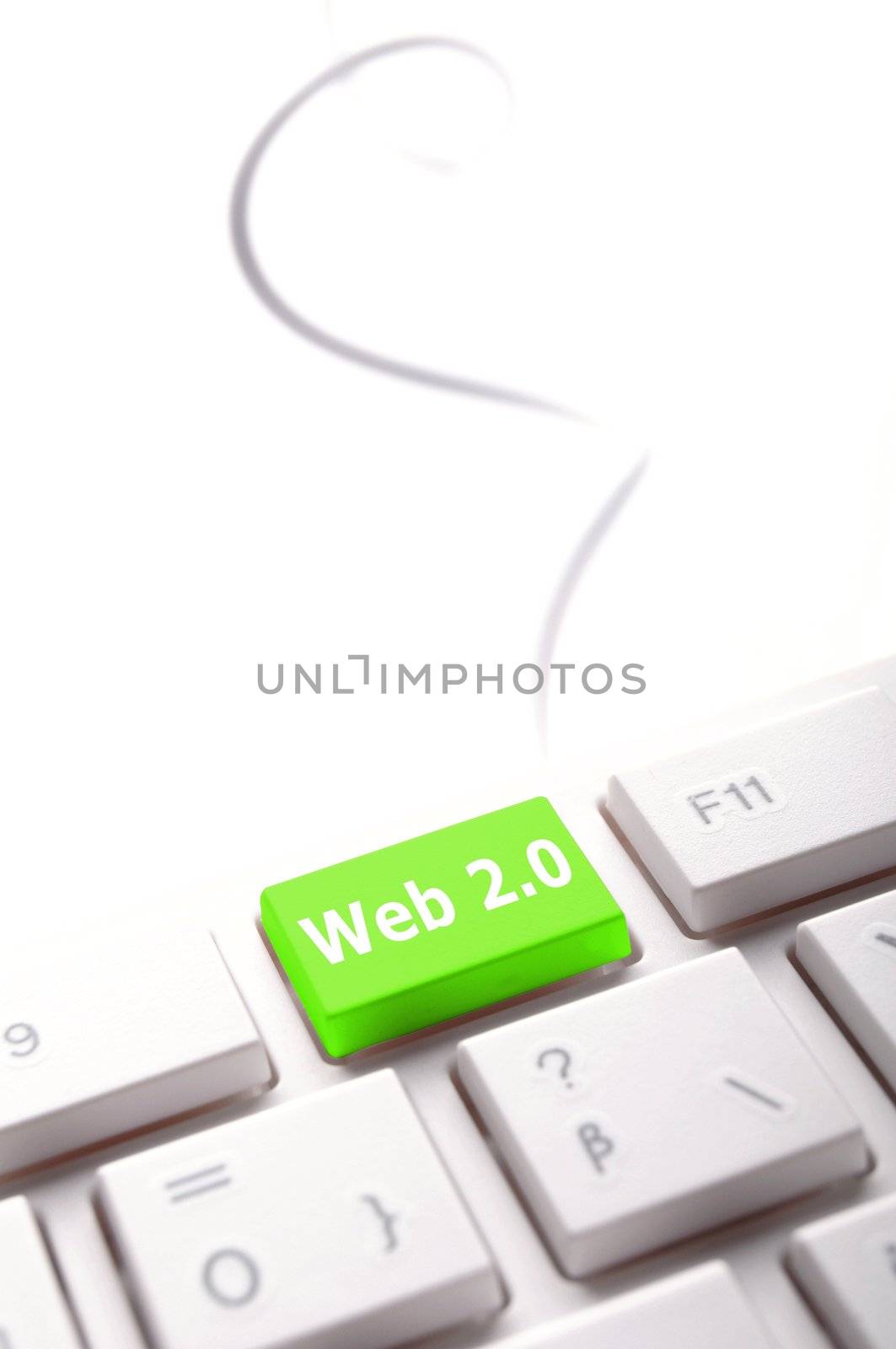 web 2 0 rss or blog concept with internet computer key on keyboard