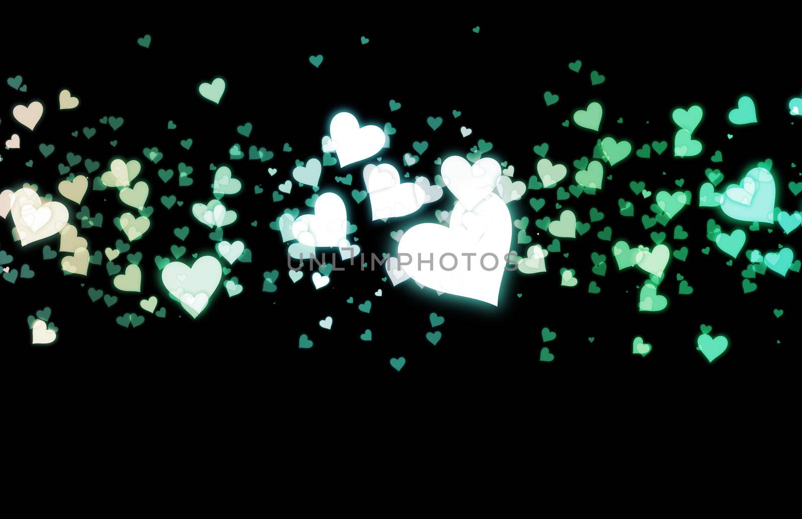 Love Background with Floating Hearts as Art