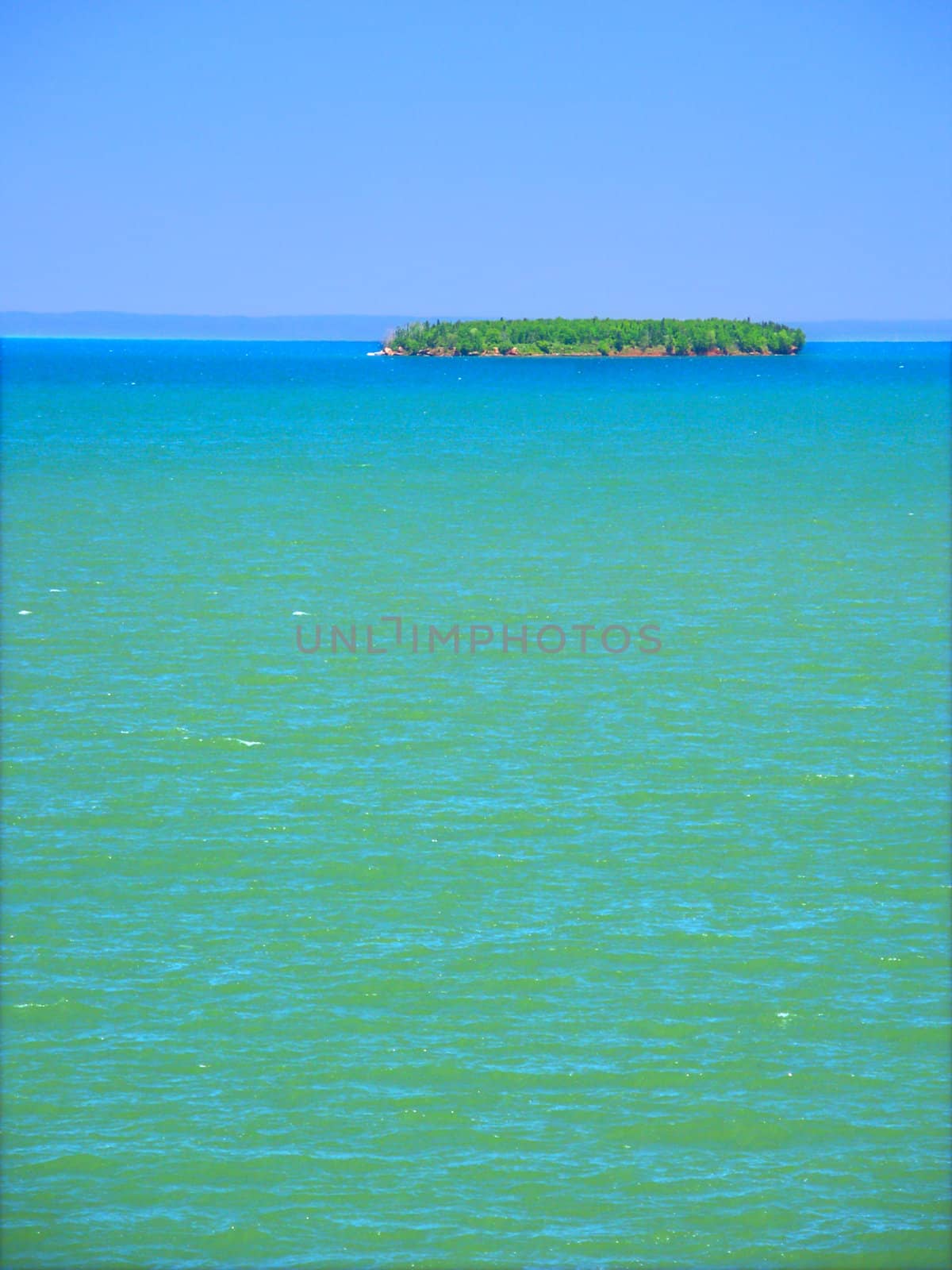 View of Lake Superior from Apostle Islands National Lakeshore in northern Wisconsin.