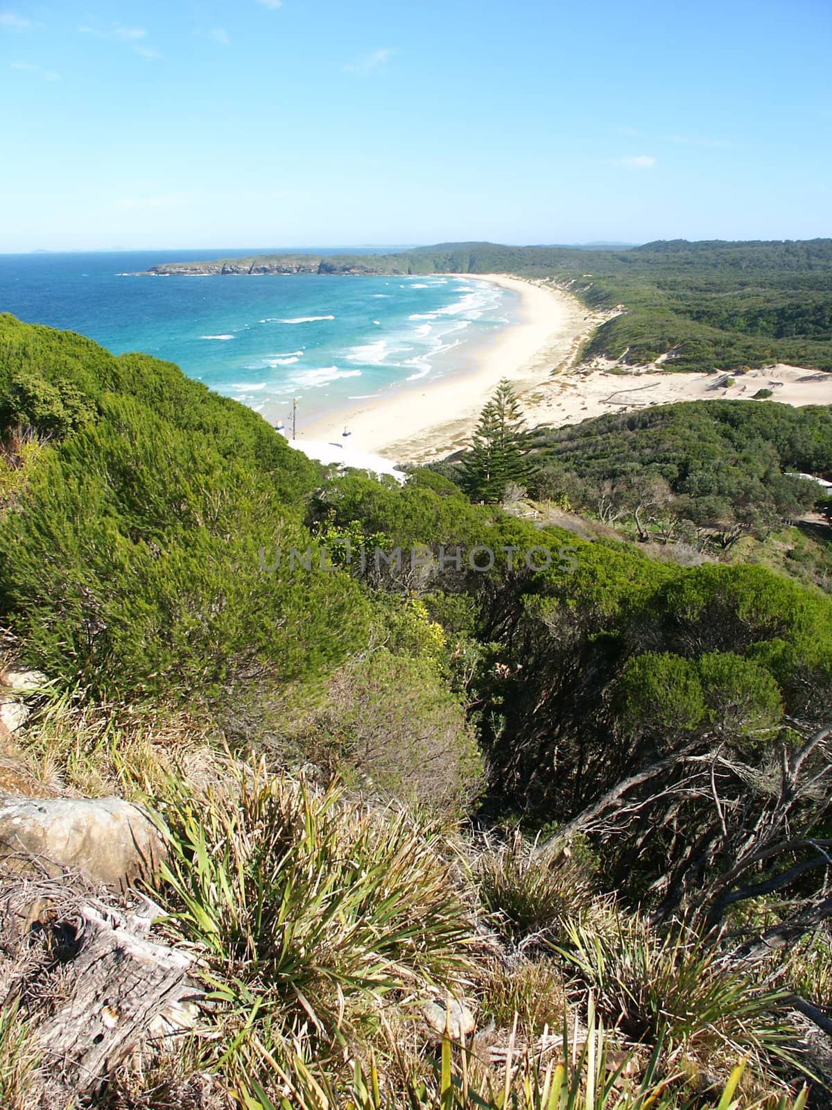 Beautiful beach at Booti Booti National Park of Australia.