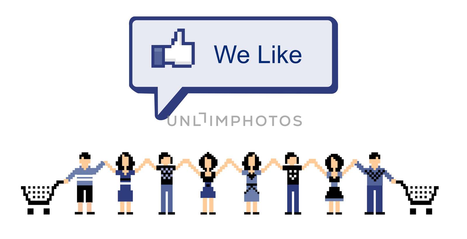 virtual community shopping in social networks. Vector available
