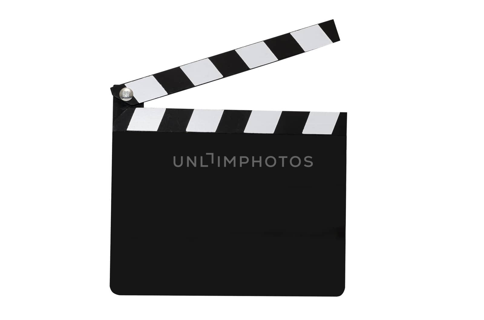 Blank movie clapboard isolated on white background with clipping path.