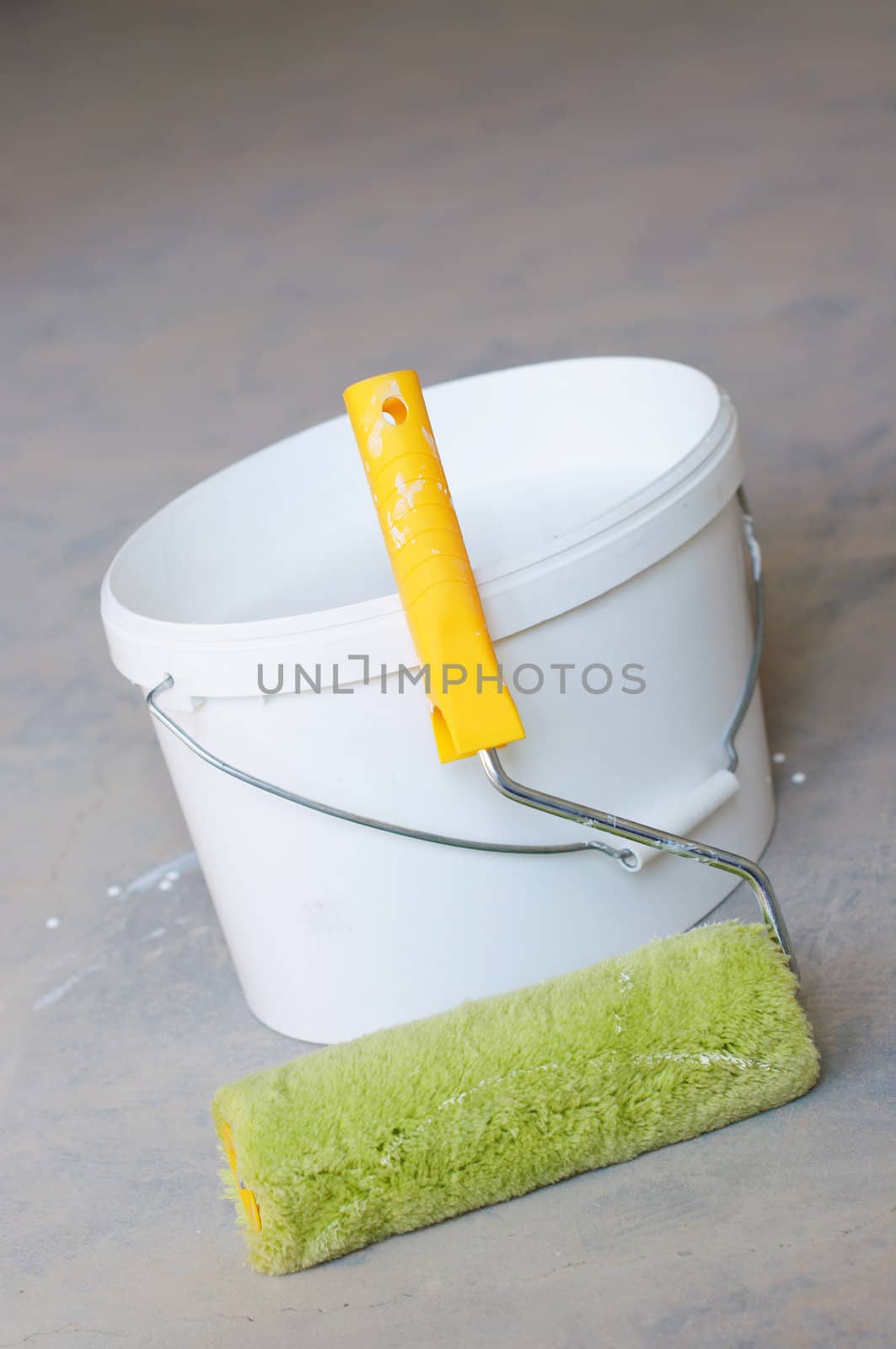 Home Improvement Paint Roller And Paint Tin by maxoliki