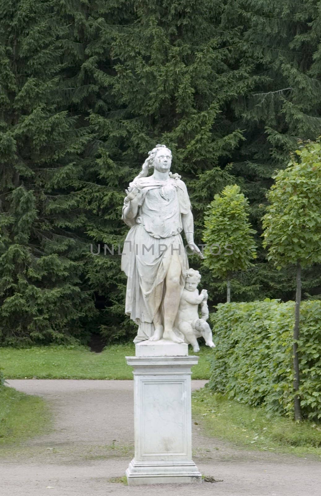 Sculpture in park "Petergof", St.Petersburg, Russia