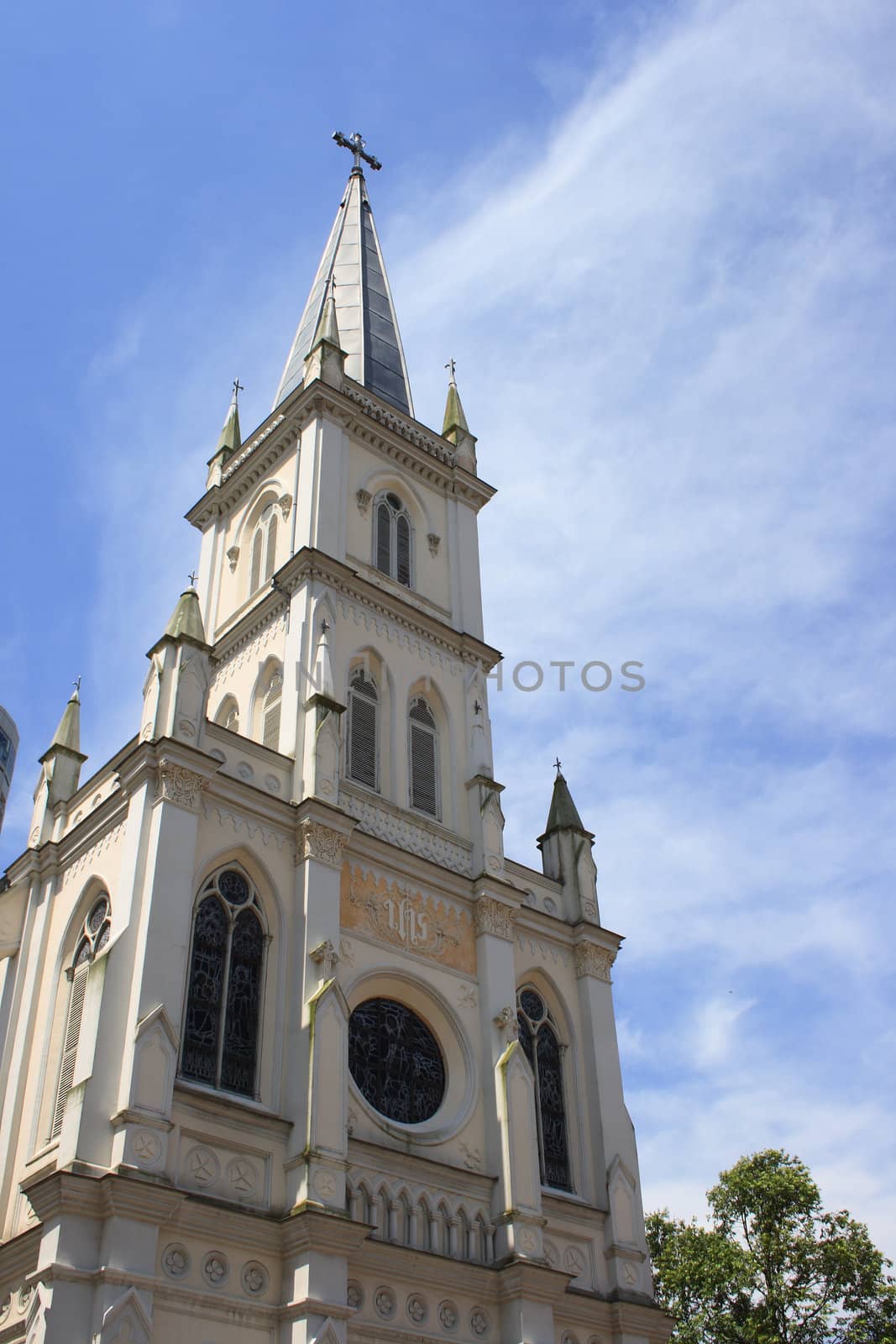 Chijmes in Singapore, a famous British colonial style cathedral church. 