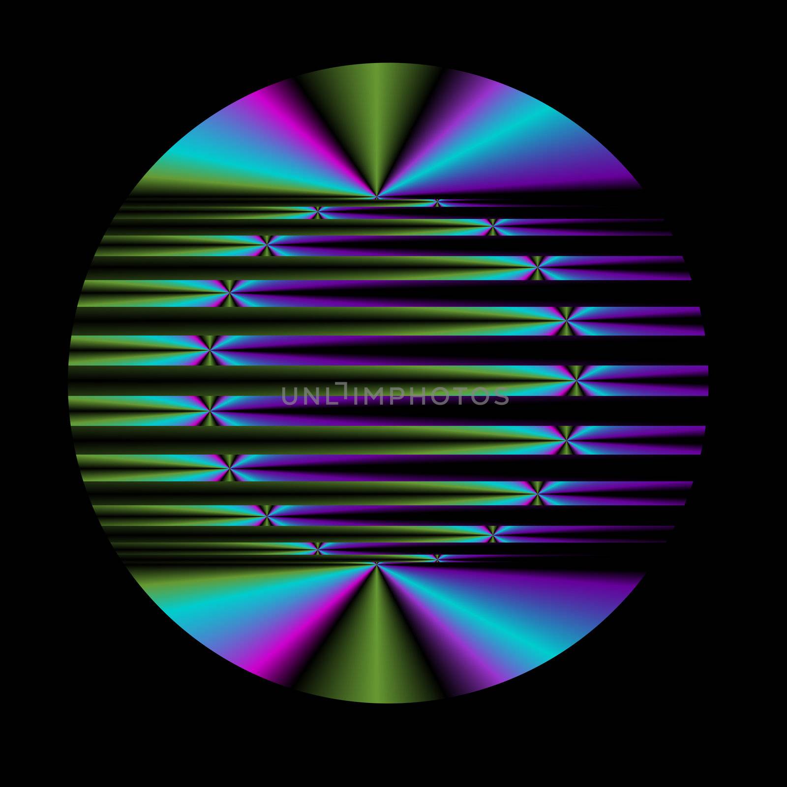 An abstract fractal with a circle of knot like central motifs.