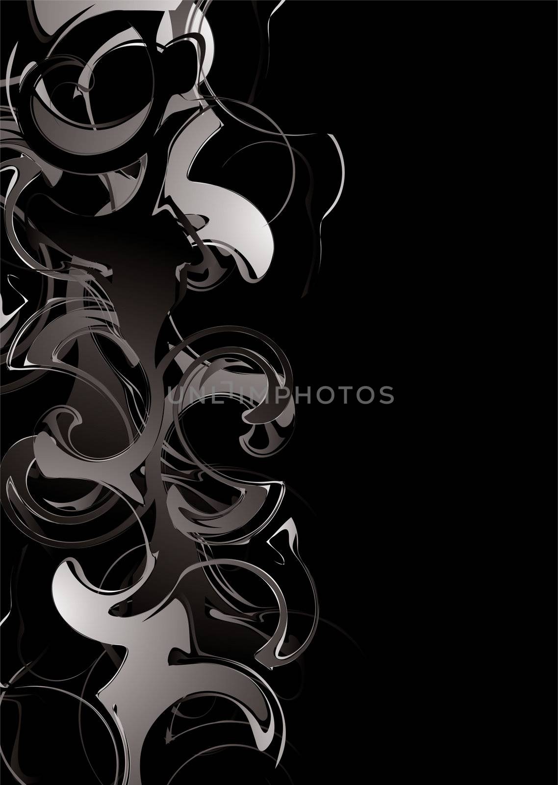 Abstract background with a smoke design in black and silver