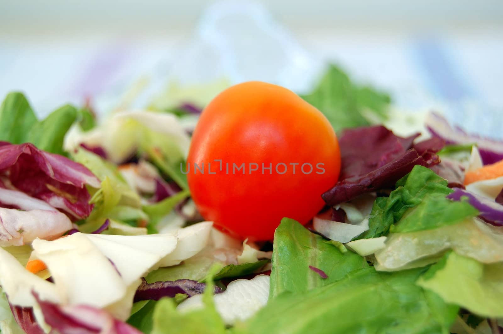 Fresh mixed salad detail. Raw food background.