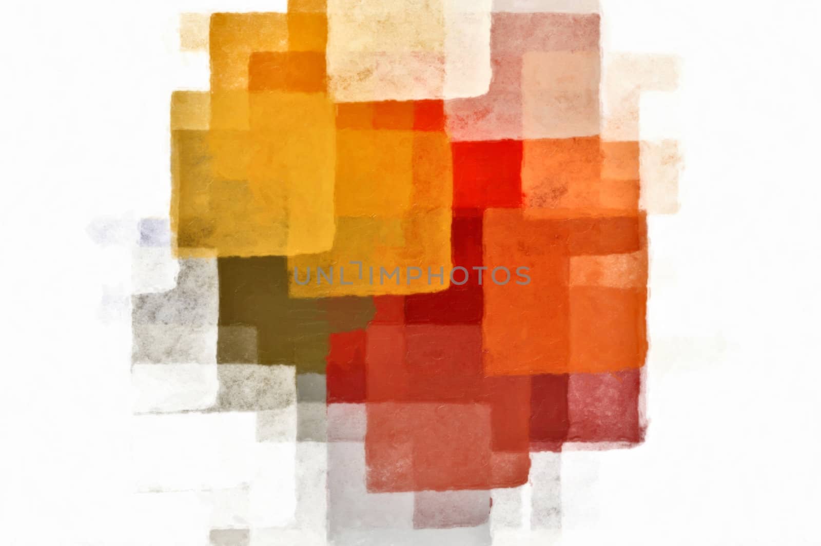 Squares on white background. Minimal brush paint illustration.