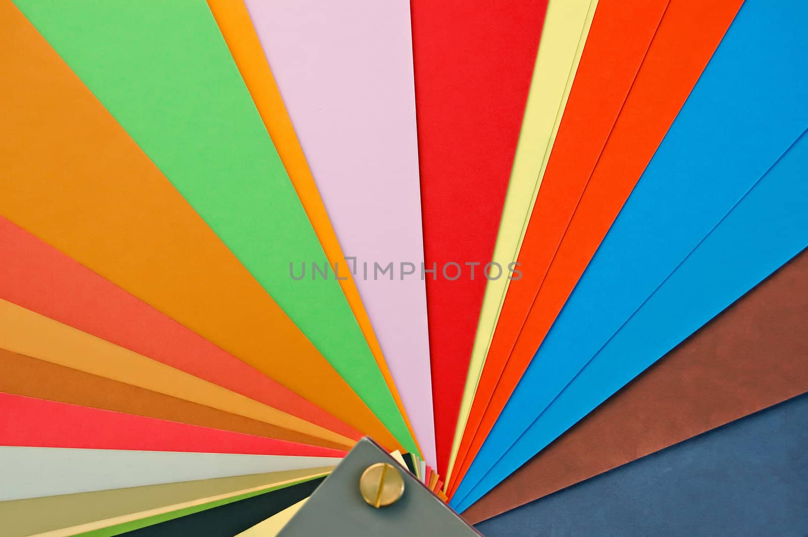 Paper sampler chart background. Different weights and colors of printing paper.