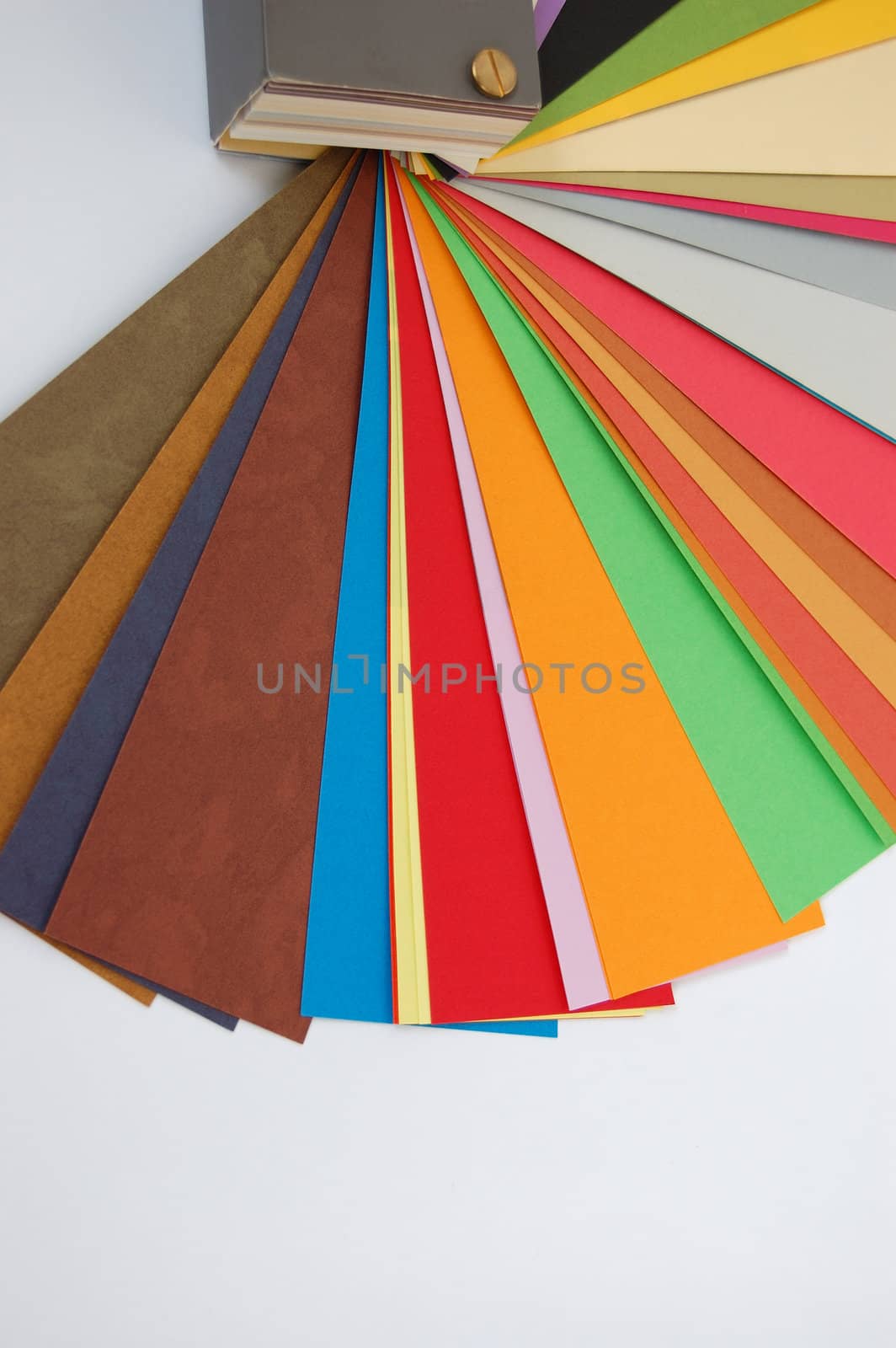 Paper color guide background. Different weights and colors of printing paper.