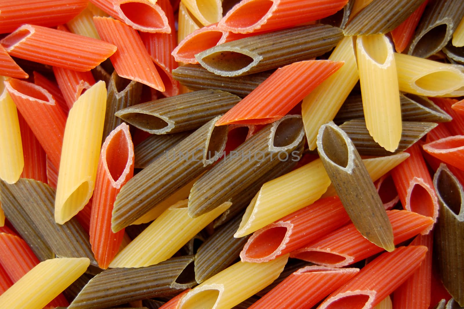 Penne pasta background pattern.