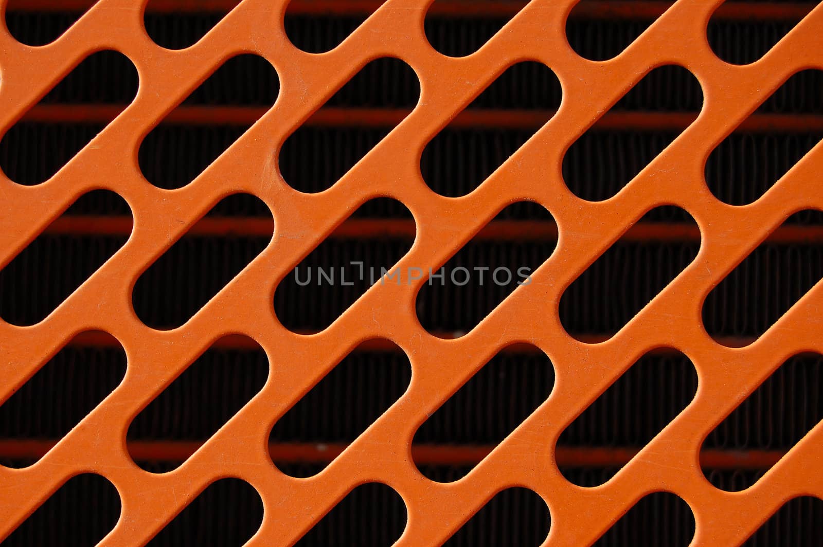 Industrial machinery radiator grill detail. Metal pattern background.