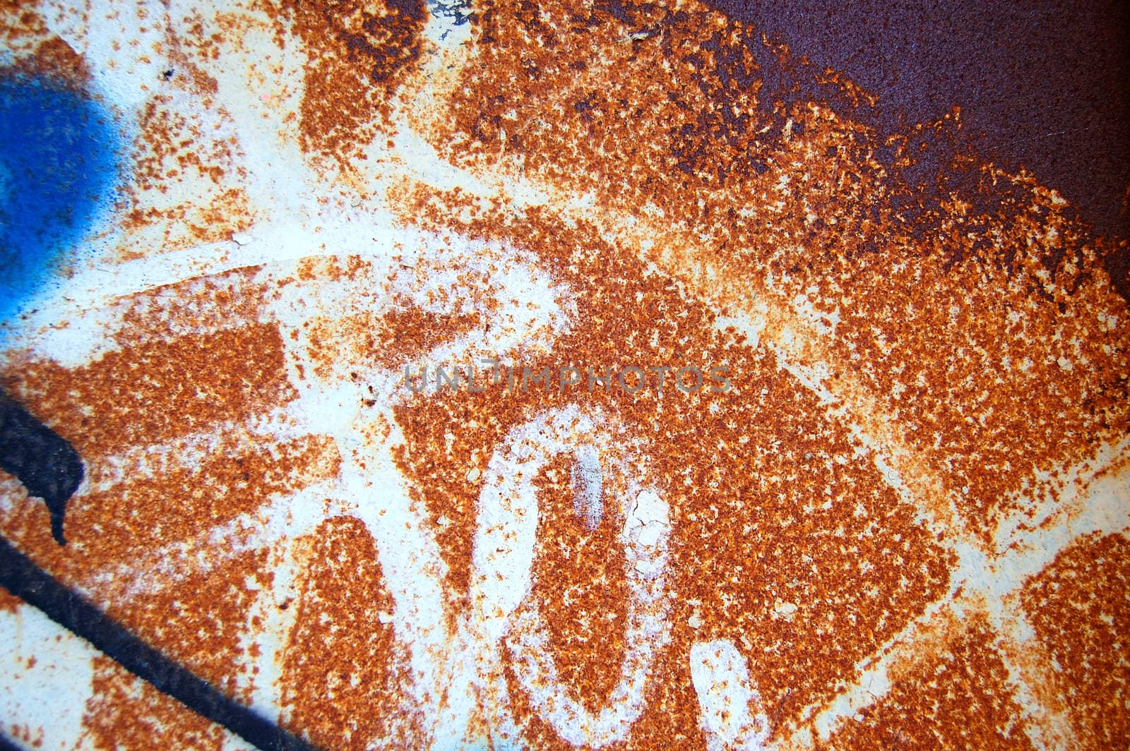 Rusted metal surface texture background and spray paint color.