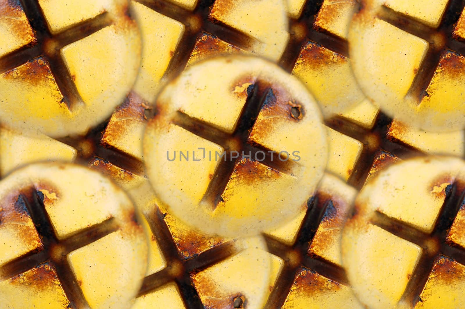 Rusty metal screws pattern. Abstract background texture.