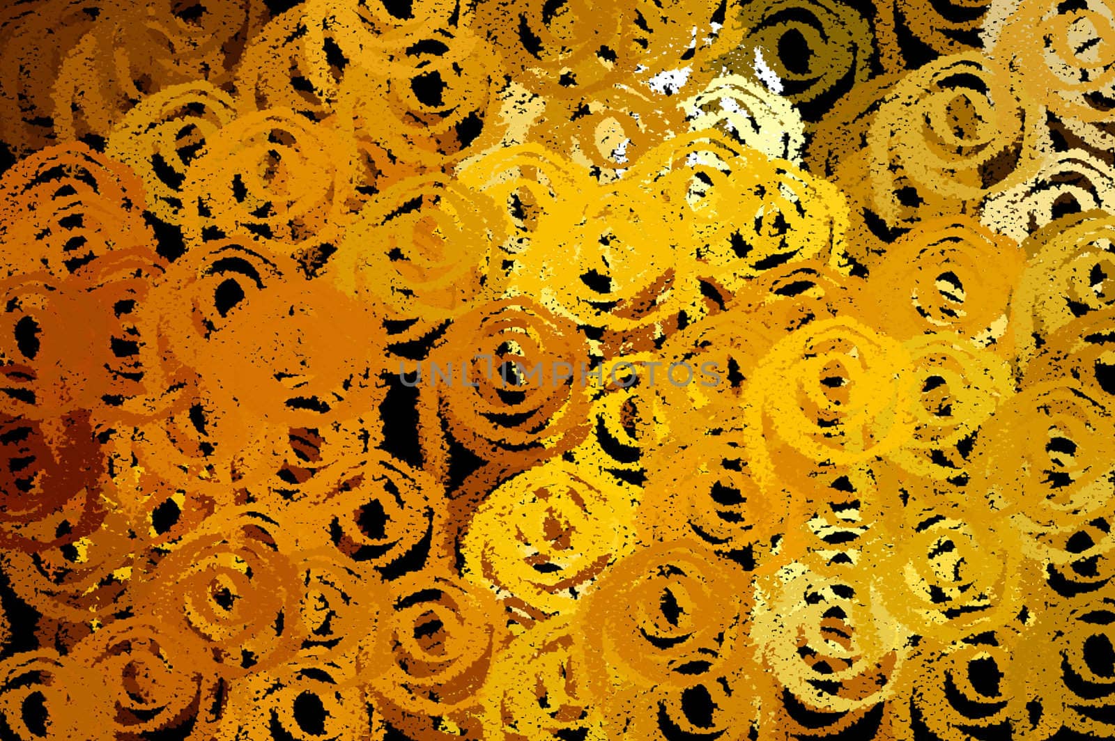 Spiral shapes pattern abstract illustration. Brush paint background.