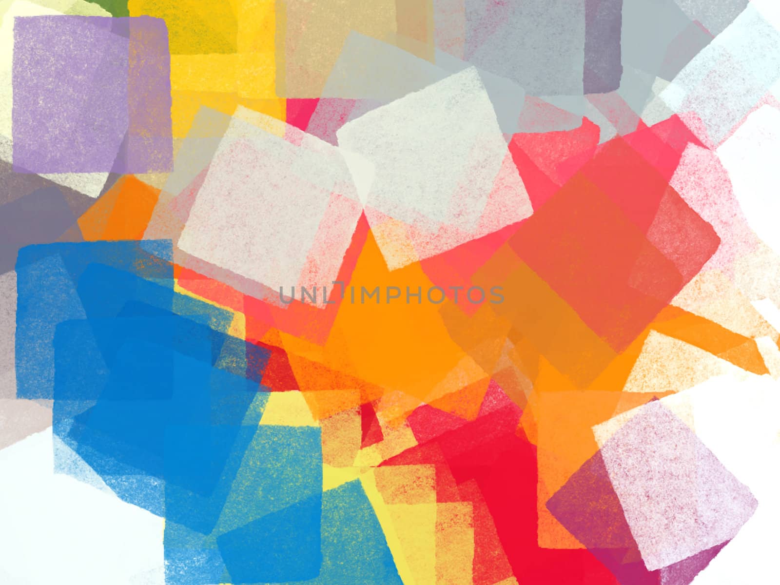 Abstract colorful squares impressionist illustration. Brush paint background pattern.