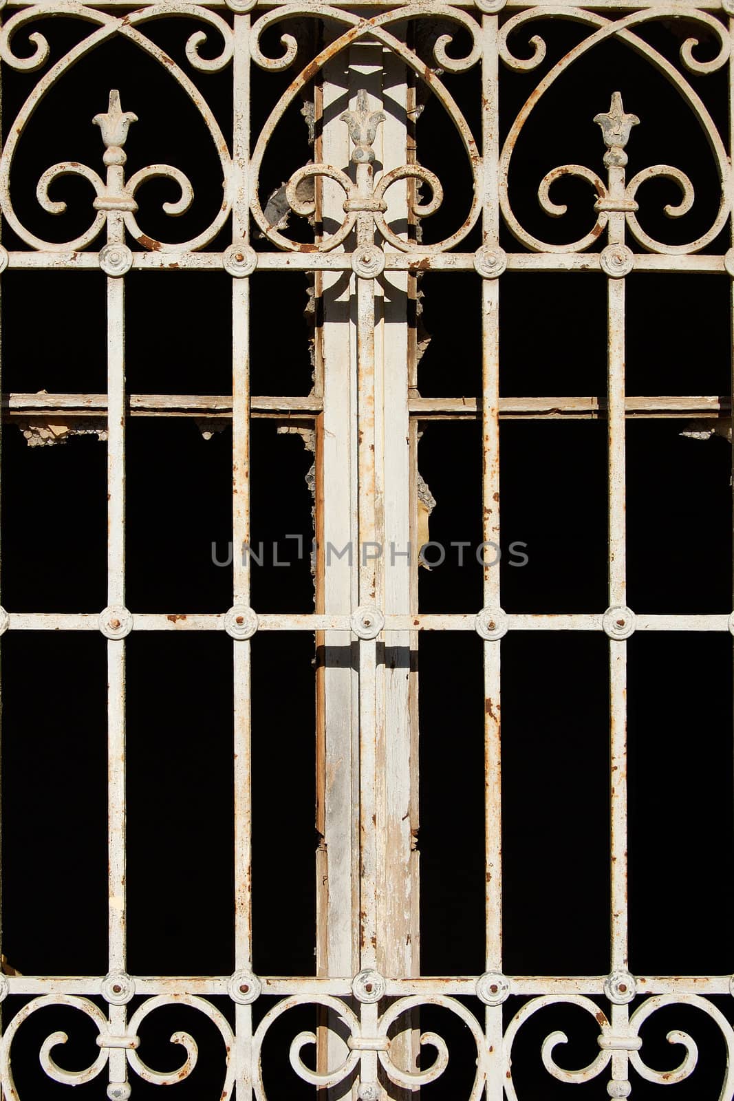 Late 19th century abandoned building vintage window detail.