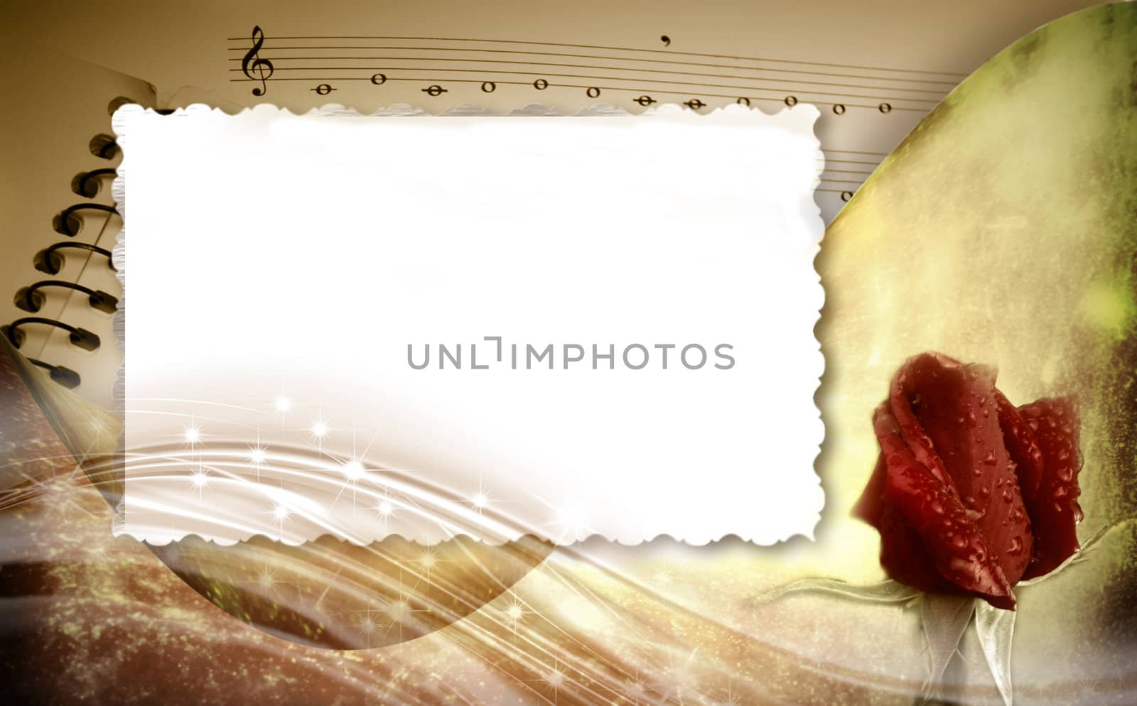 romantic musical background with frame  by Carche
